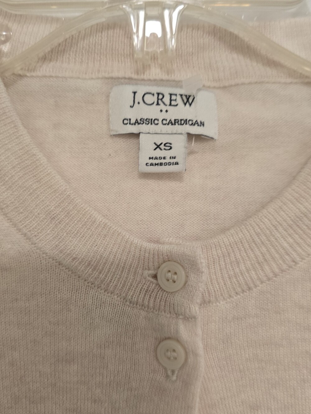 J. Crew Beige Button-Front Classic cotton cardigan sweater - Picture 3 of 5